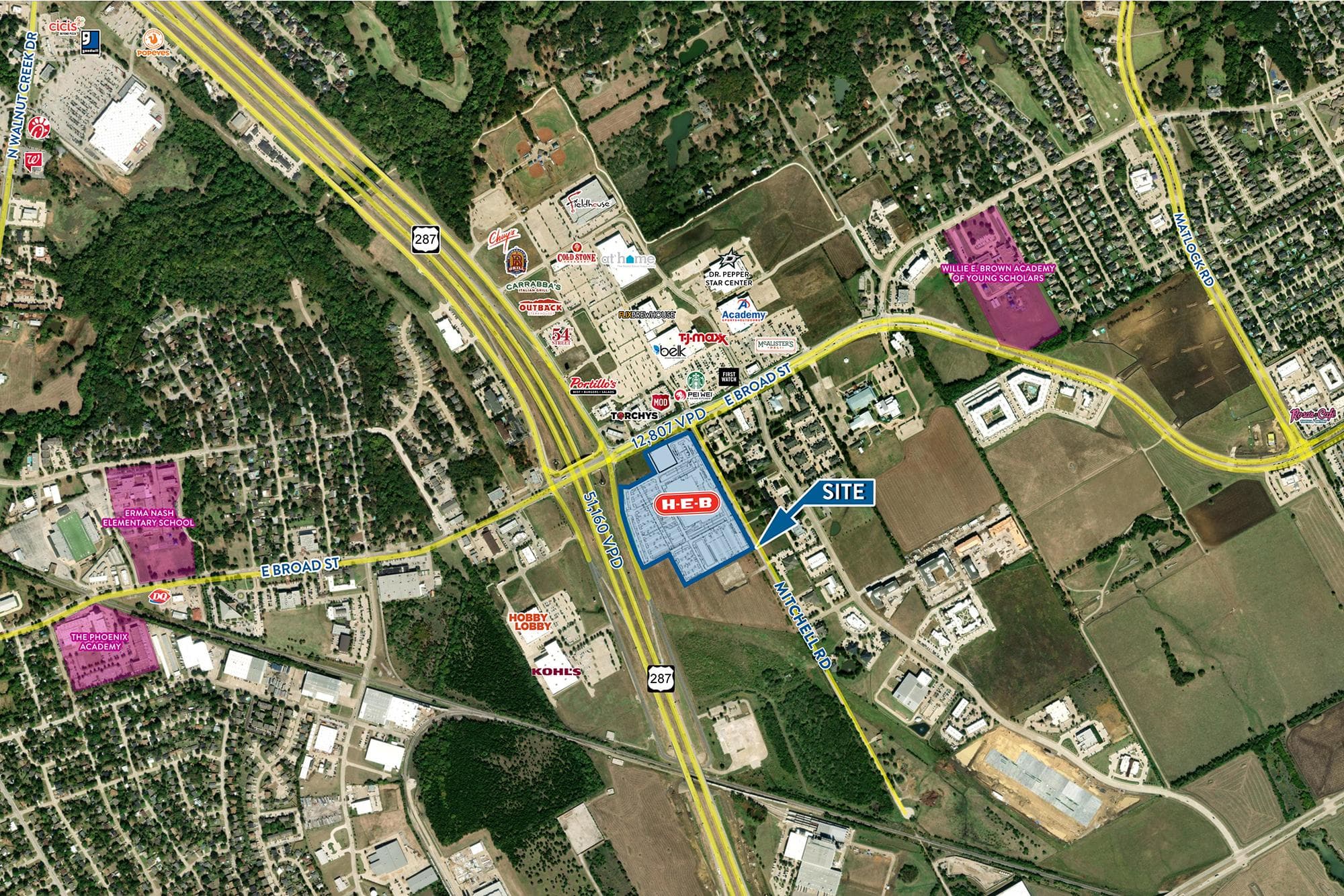 HEB Anchored Center - SEC Hwy 287 & E Broad St