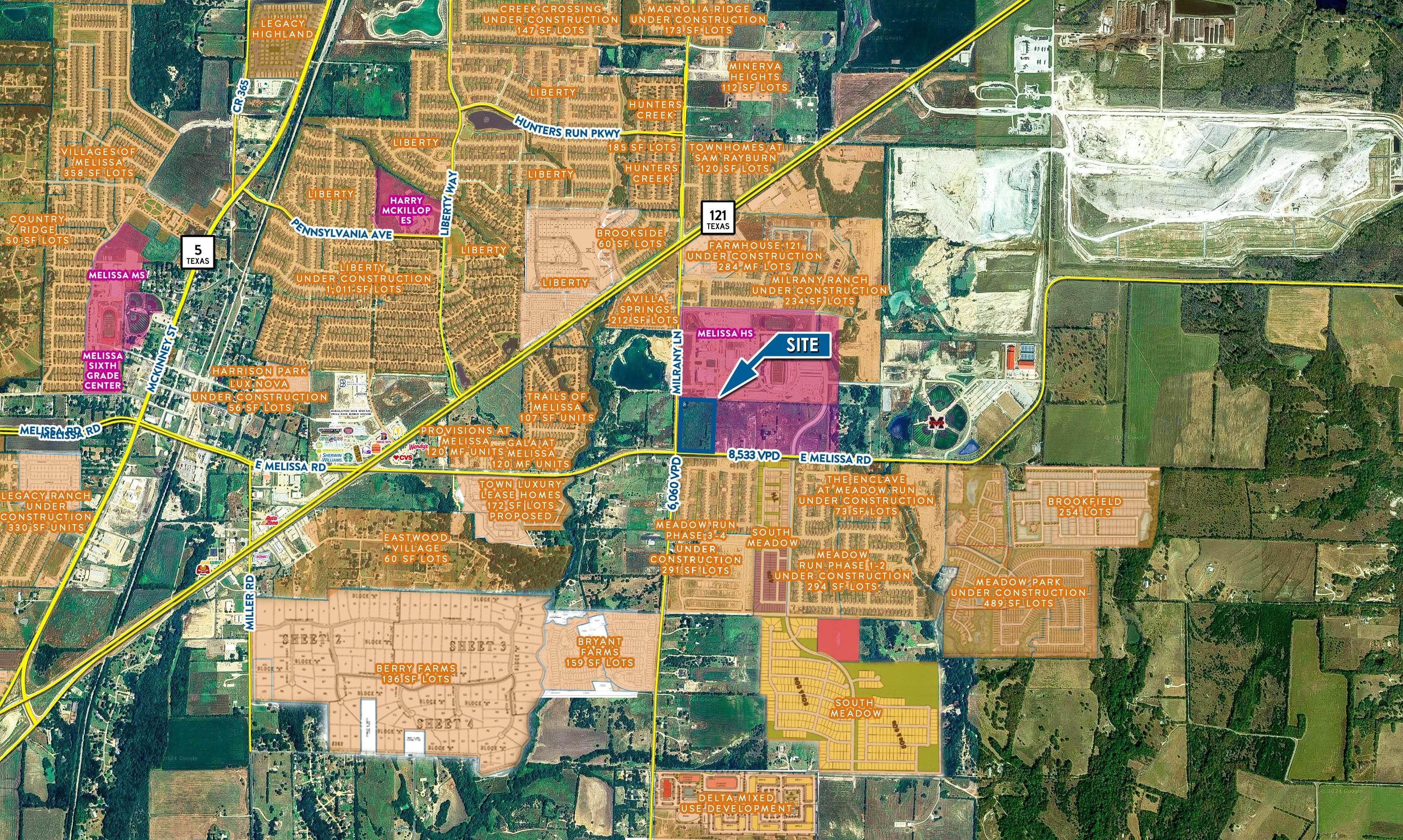 NEC Milrany Ln & E Melissa Rd - 6.18 Acres 